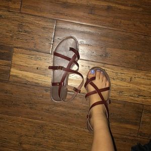 Summer strap sandals brown size 6 1/2
